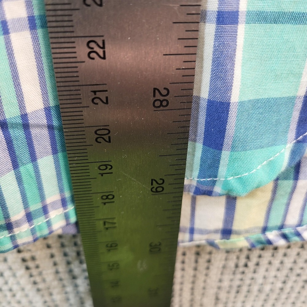 Vineyard Vines Shirt Mens Small Blue Green Plaid‎ Whale Shirt Button Down Cotton - Picture 5 of 7